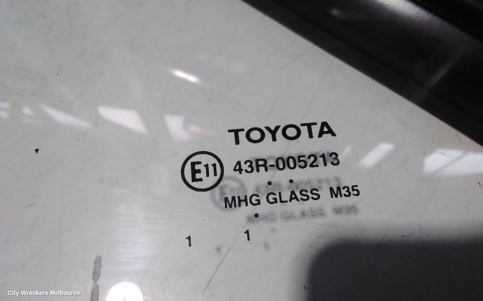 TOYOTA CAMRY LEFT REAR 1/4 DOOR GLASS, ASV50/AVV50, 12/2011 - 05/2015