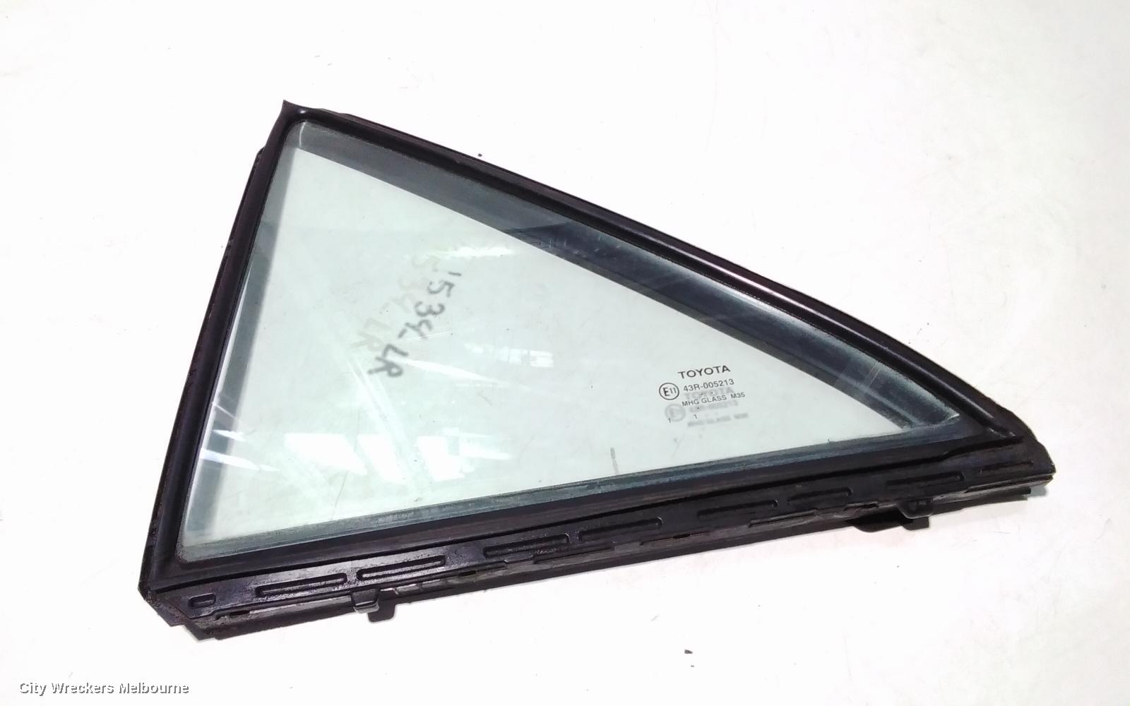 TOYOTA CAMRY LEFT REAR 1/4 DOOR GLASS, ASV50/AVV50, 12/2011 - 05/2015