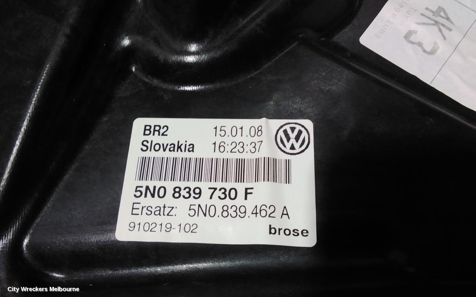 VOLKSWAGEN TIGUAN RIGHT REAR WND REG/MOTOR, 5N, POWER, 05/2008 - 08/2016