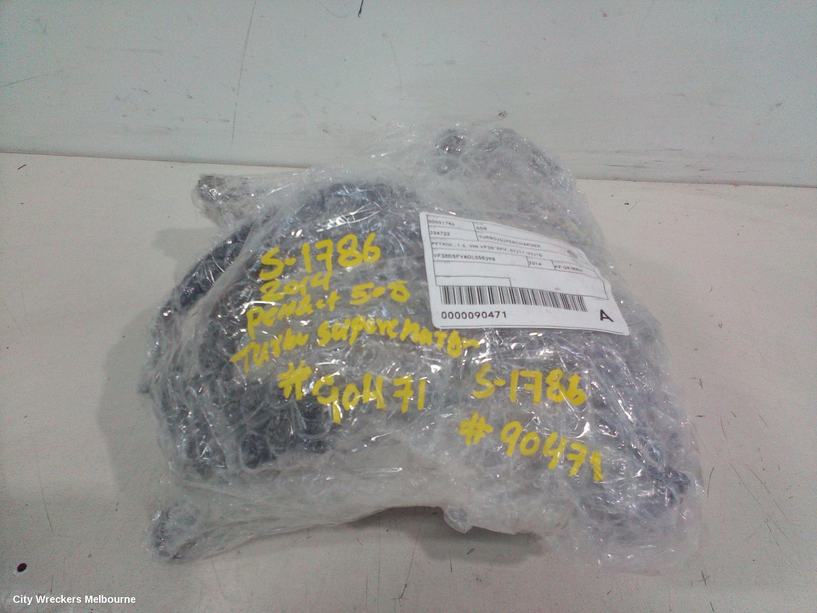 PEUGEOT 508 TURBO SUPERCHARGER, PETROL, 1.6, VIN VF38*5FV, 07/2011 - 02/2015