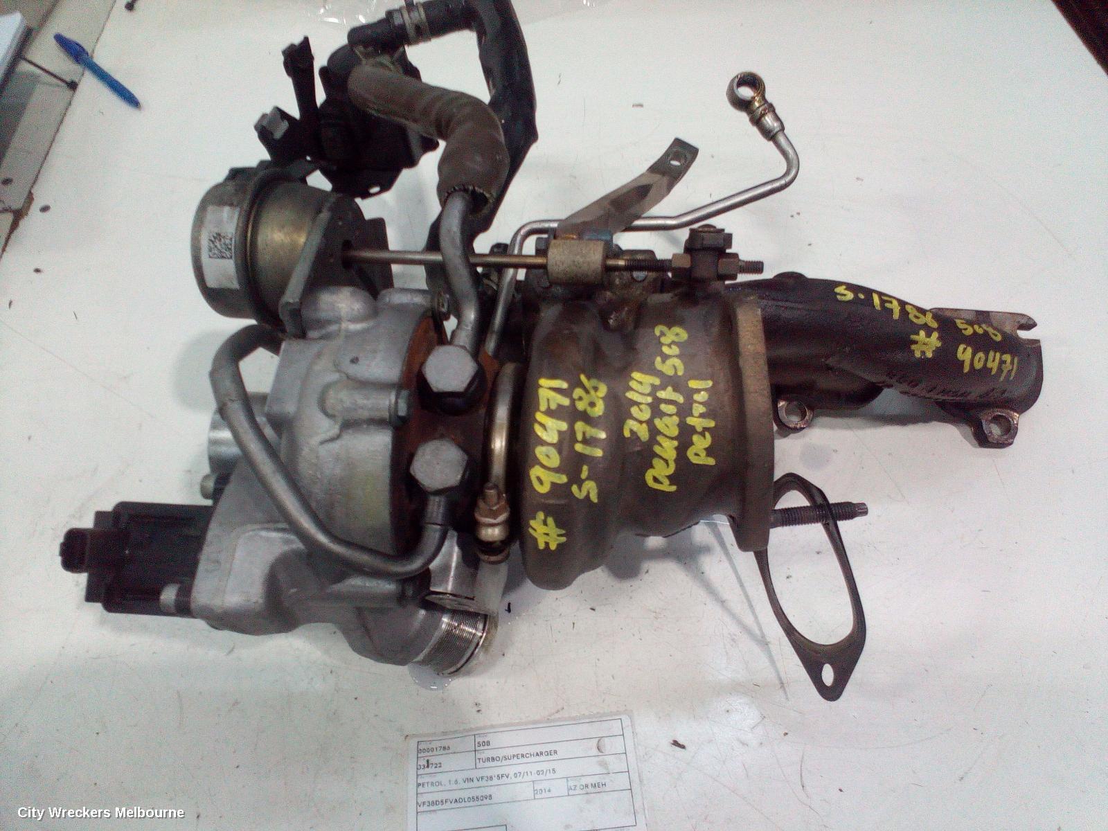 PEUGEOT 508 TURBO SUPERCHARGER, PETROL, 1.6, VIN VF38*5FV, 07/2011 - 02/2015