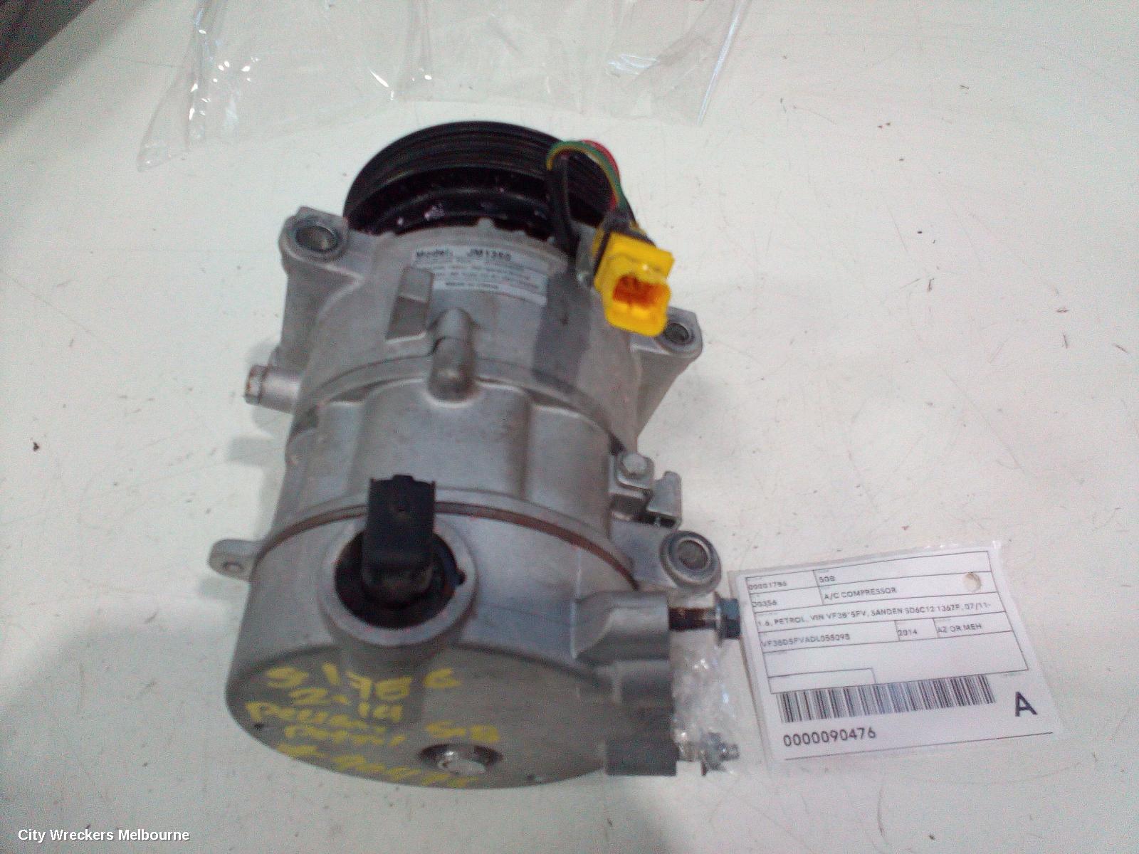 PEUGEOT 508 A/C COMPRESSOR, 1.6, PETROL, VIN VF38*5FV, SANDEN SD6C12 1367F, 07/2011 - 02/2015