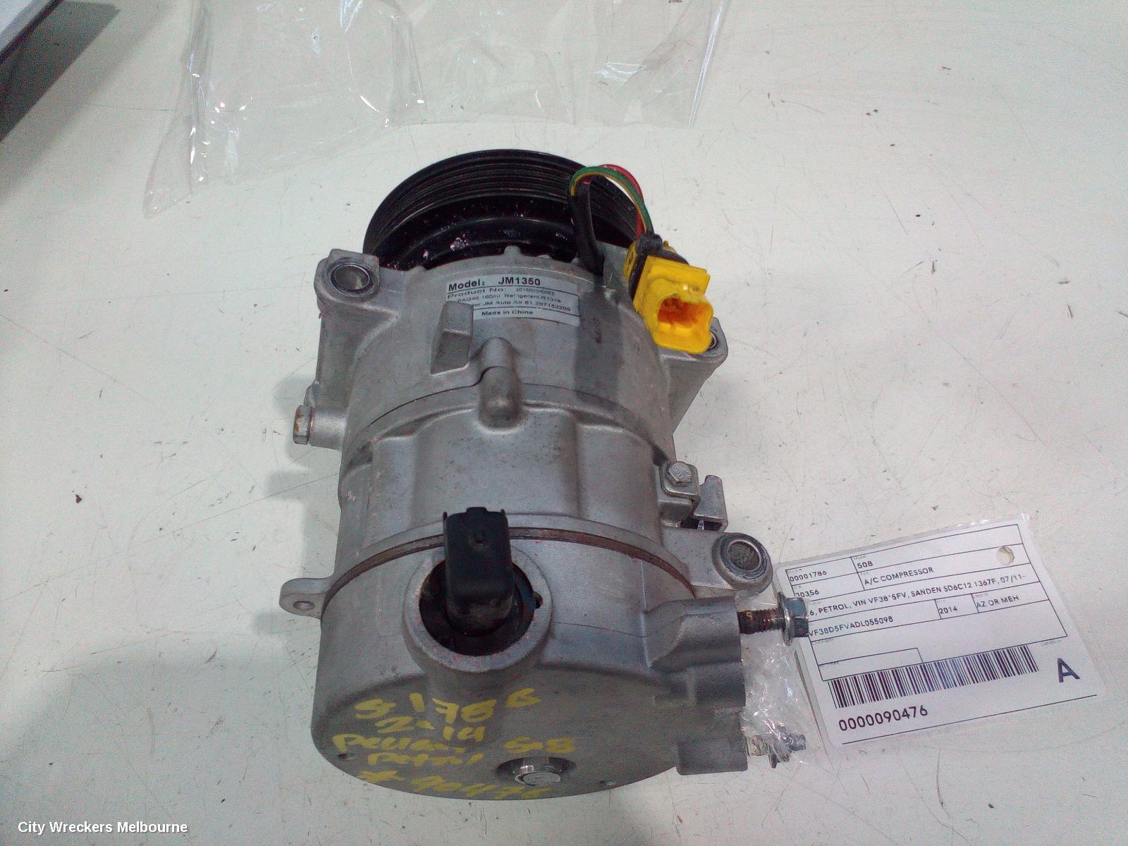 PEUGEOT 508 A/C COMPRESSOR, 1.6, PETROL, VIN VF38*5FV, SANDEN SD6C12 1367F, 07/2011 - 02/2015