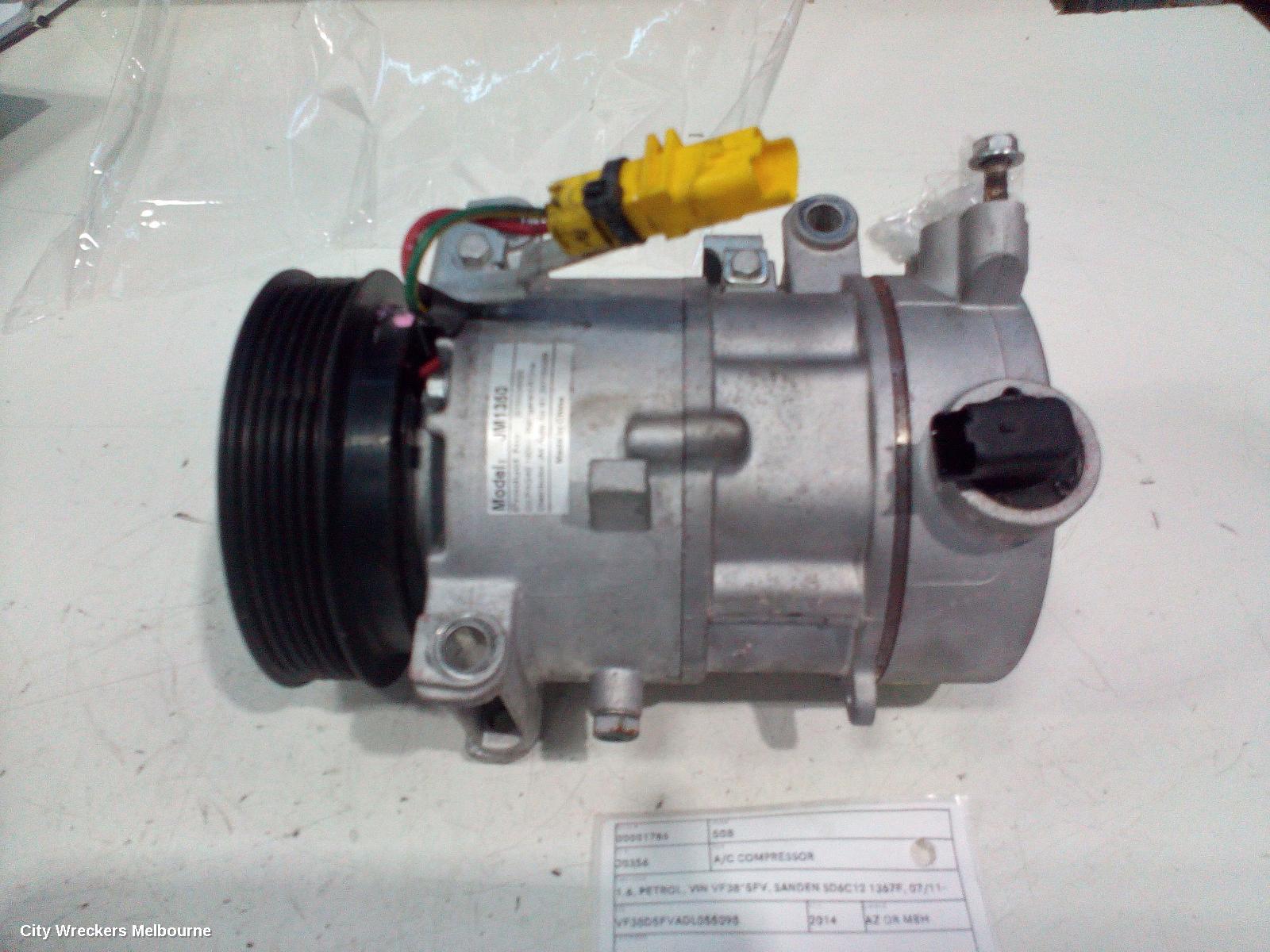 PEUGEOT 508 A/C COMPRESSOR, 1.6, PETROL, VIN VF38*5FV, SANDEN SD6C12 1367F, 07/2011 - 02/2015