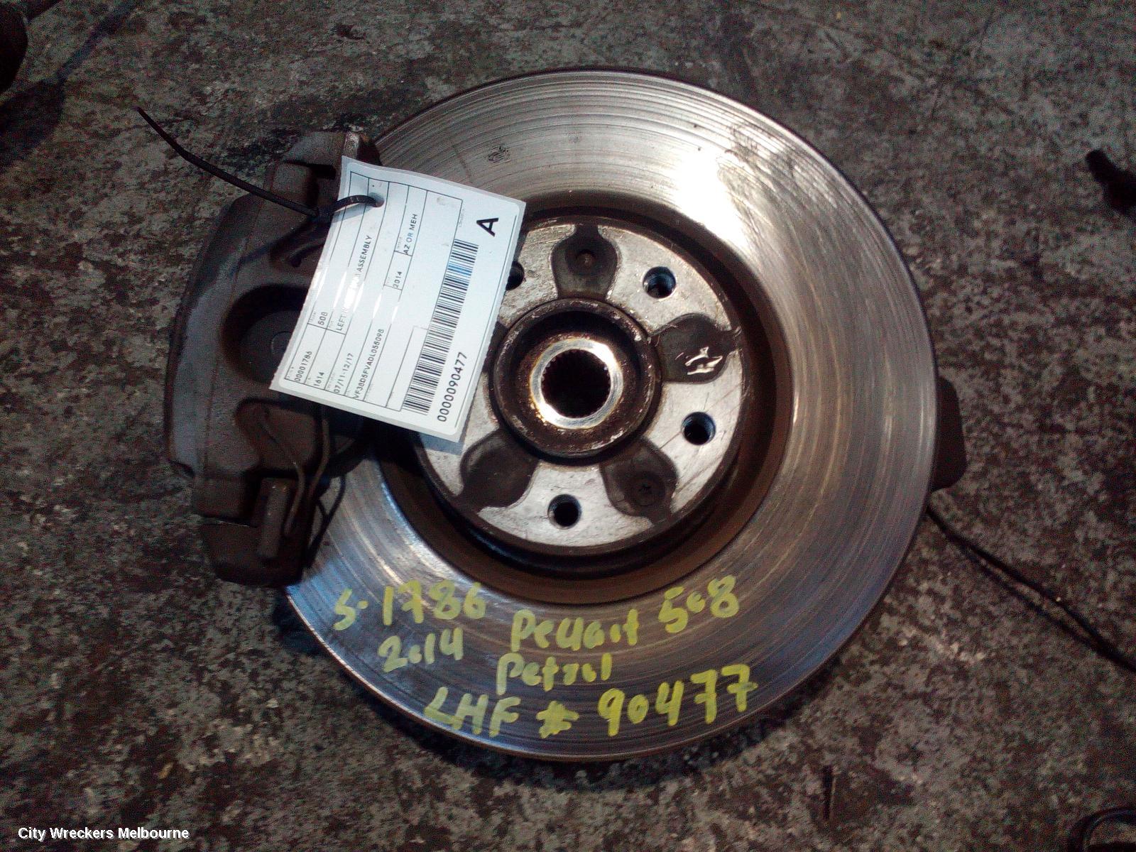 PEUGEOT 508 LEFT FRONT HUB ASSEMBLY, 07/2011 - 12/2017