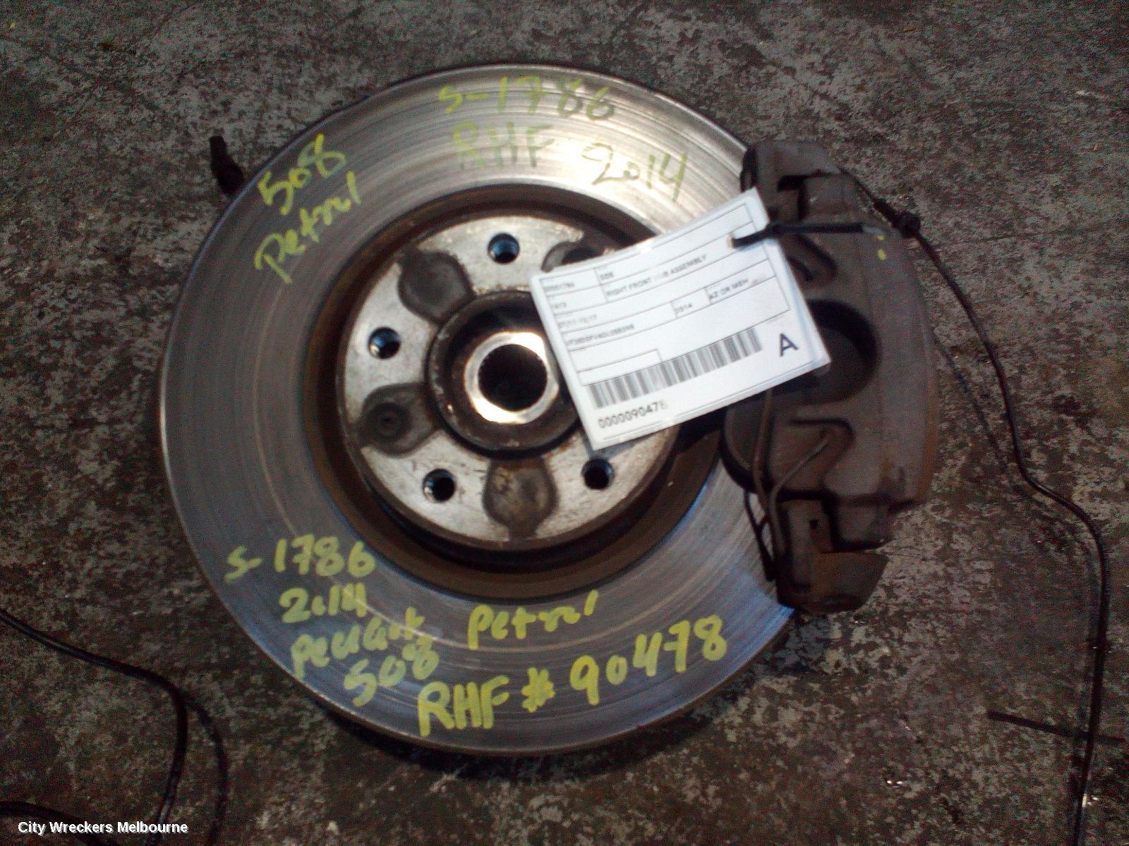 PEUGEOT 508 RIGHT FRONT HUB ASSEMBLY, 07/2011 - 12/2017