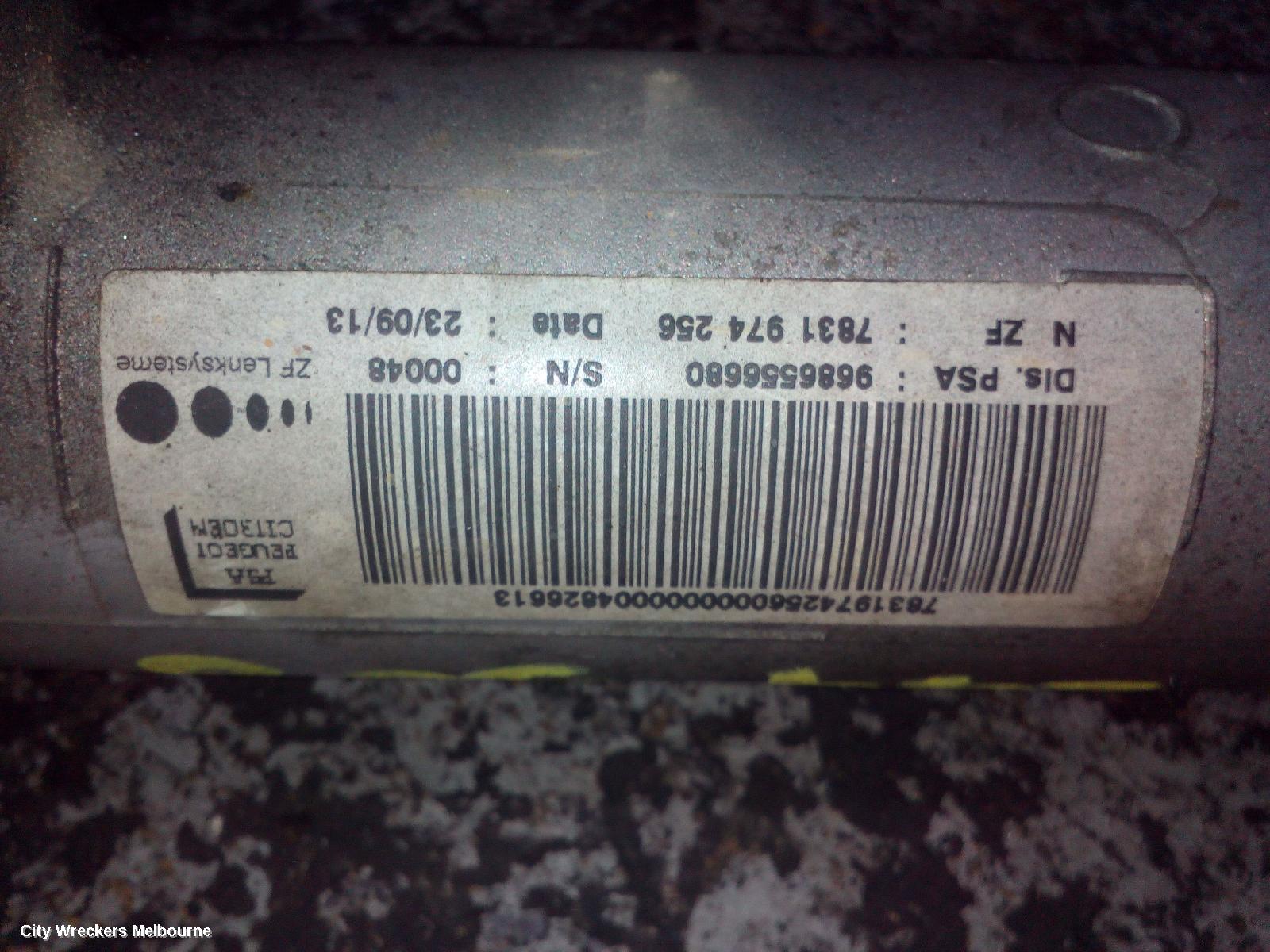 PEUGEOT 508 STEERING BOX/RACK, 07/2011 - 12/2017