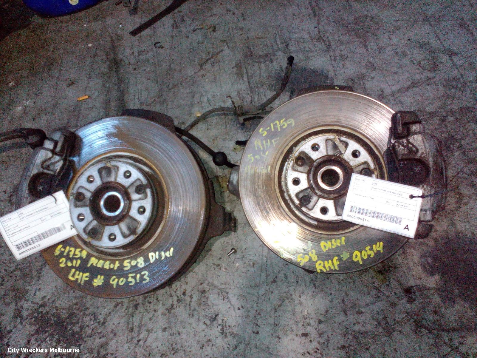 PEUGEOT 508 RIGHT FRONT HUB ASSEMBLY, 07/2011 - 12/2017