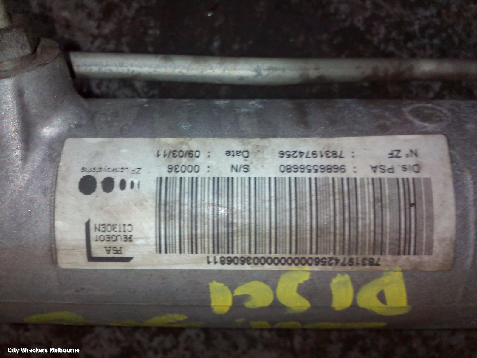 PEUGEOT 508 STEERING BOX/RACK, 07/2011 - 12/2017