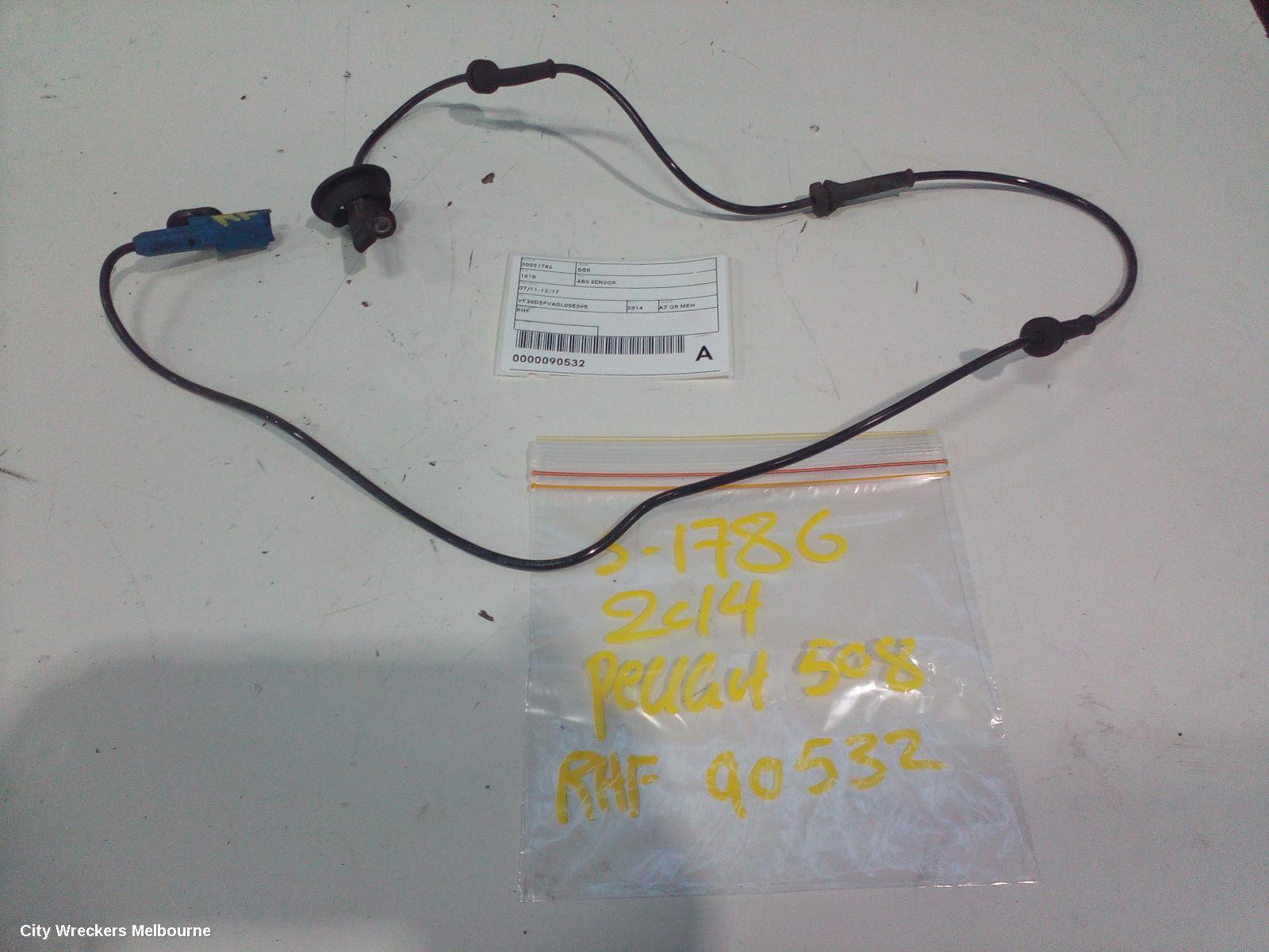 PEUGEOT 508 ABS SENSOR, 07/2011 - 12/2017