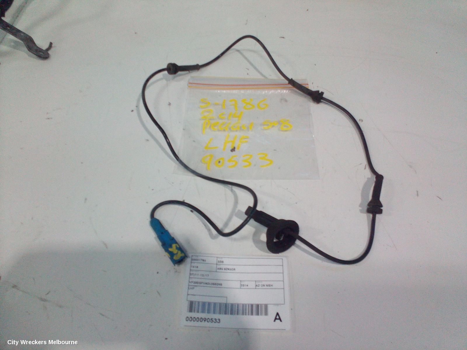 PEUGEOT 508 ABS SENSOR, 07/2011 - 12/2017
