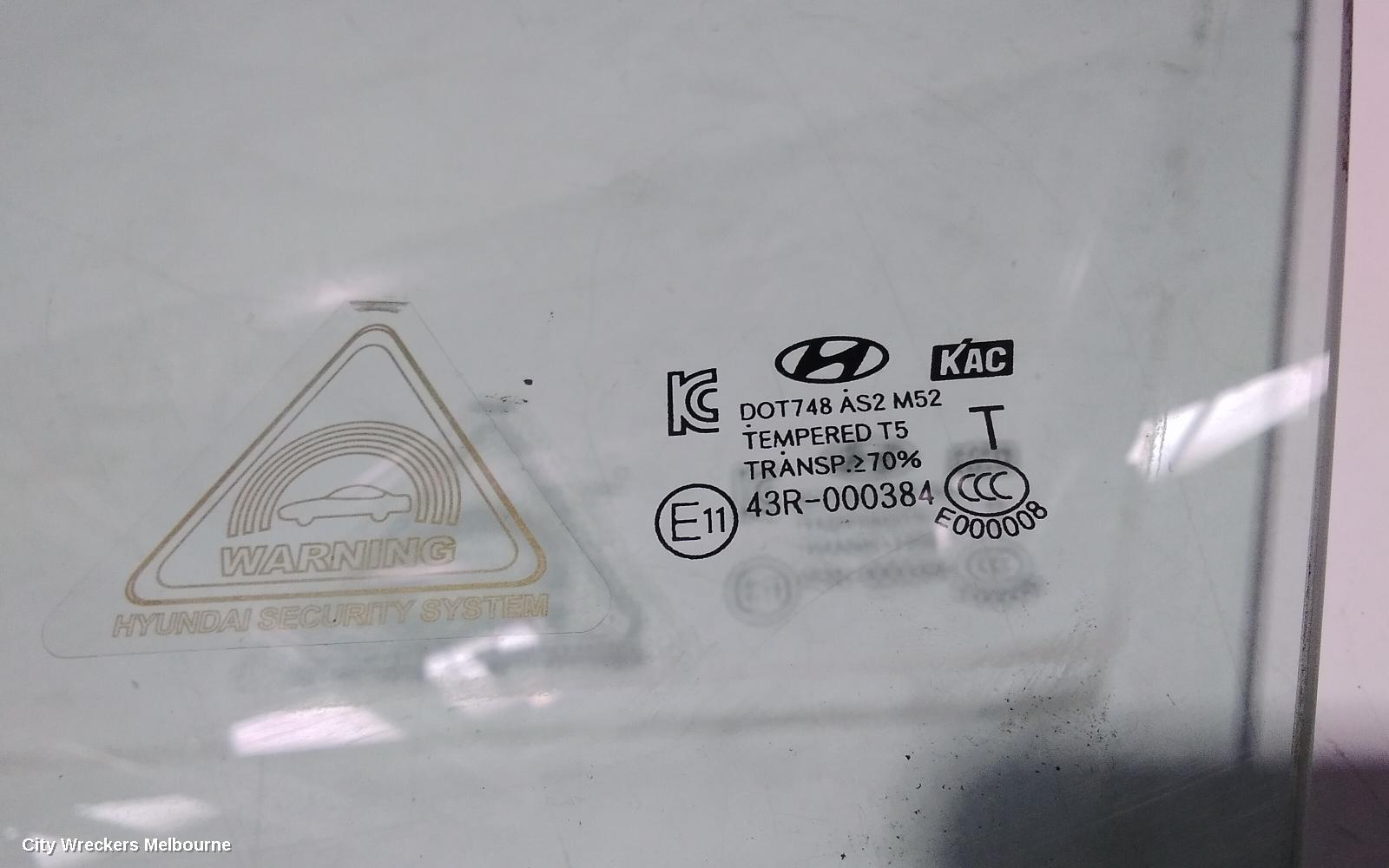 HYUNDAI I40 LEFT FRONT DOOR WINDOW, WAGON, VF, 09/2011 - 12/2019