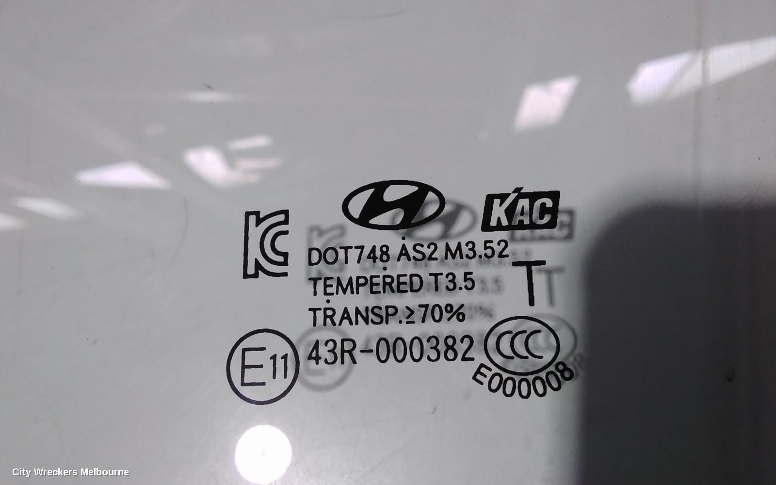 HYUNDAI I40 LEFT REAR DOOR WINDOW, WAGON, STANDARD TYPE, VF, 09/2011 - 12/2019