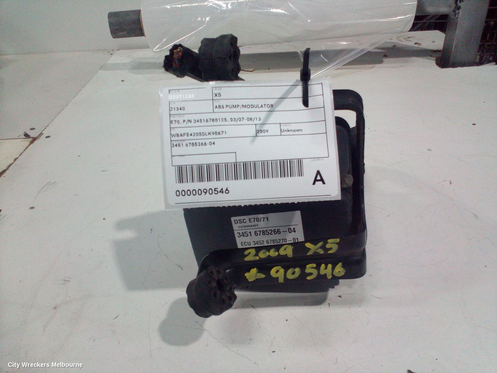 BMW X5 ABS PUMP/MODULATOR, E70, P/N 34516780125, 03/2007 - 08/2013