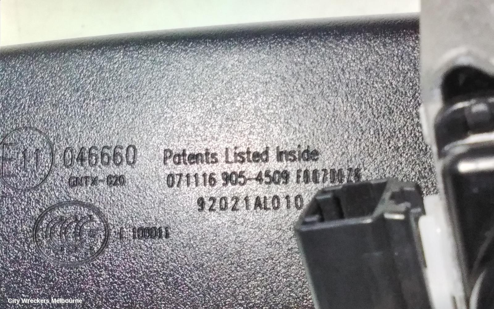 SUBARU LIBERTY INTERIOR MIRROR, AUTO DIM & LANE DEPARTURE TYPE, 6TH GEN, 08/2014 - 04/2021