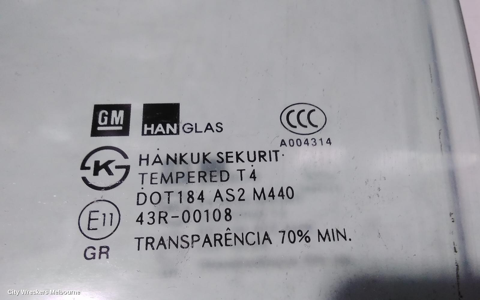 HOLDEN BARINA LEFT FRONT DOOR WINDOW, TM, SEDAN/5DR HATCH, 11/2011 - 12/2018