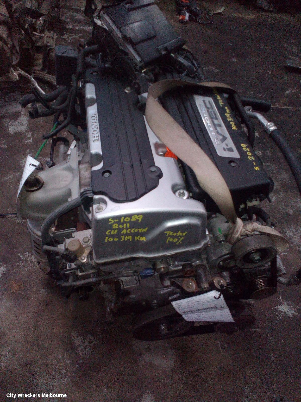HONDA ACCORD ENGINE, 2.4, K24Z3, 8TH GEN, EURO (VIN JHMCU), 06/2008 - 12/2015
