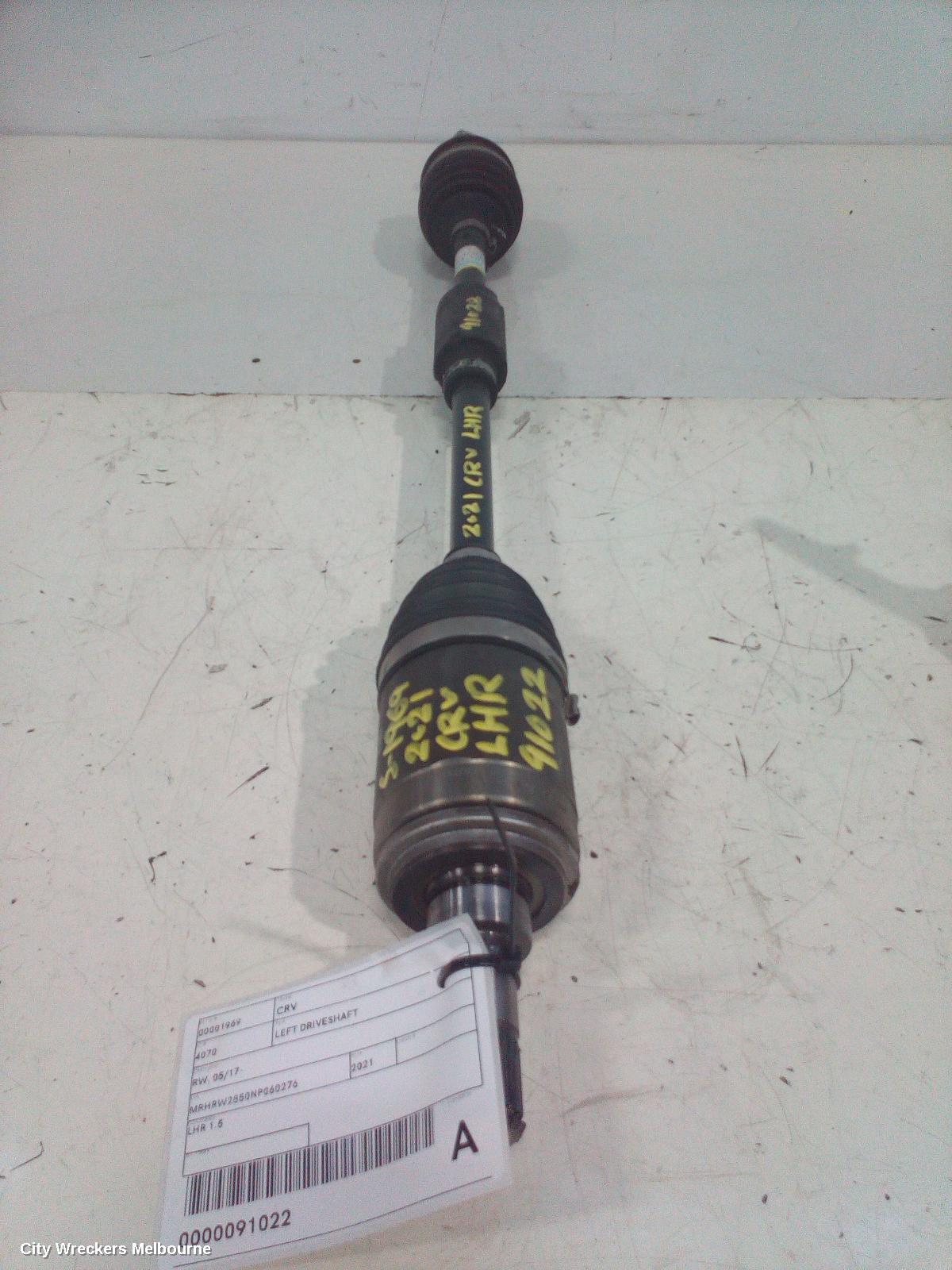 HONDA CRV LEFT DRIVESHAFT, RW, REAR, PETROL, 1.5, TURBO, 05/2017 - 08/2023