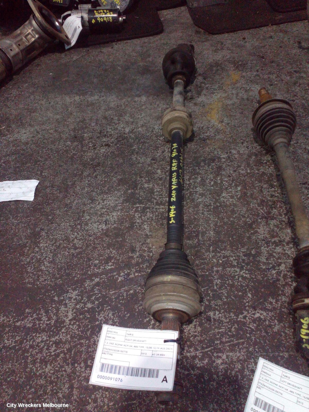 TOYOTA YARIS RIGHT DRIVESHAFT, 1.3, 2NZ, NCP9#-NCP13#, ABS TYPE, 10/2005 - 12/2019 (AUS ONLY)