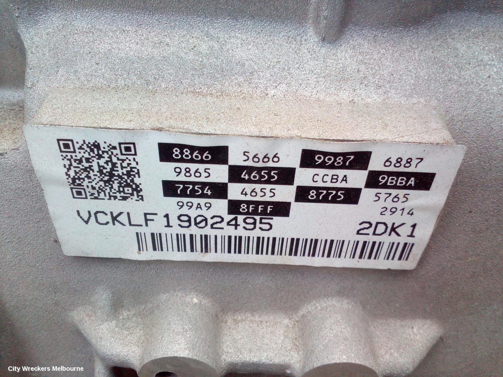 KIA STINGER TRANS/GEARBOX, AUTO, PETROL, 3.3, G6DP, TWIN TURBO, CK, 06/2017 ONWARDS