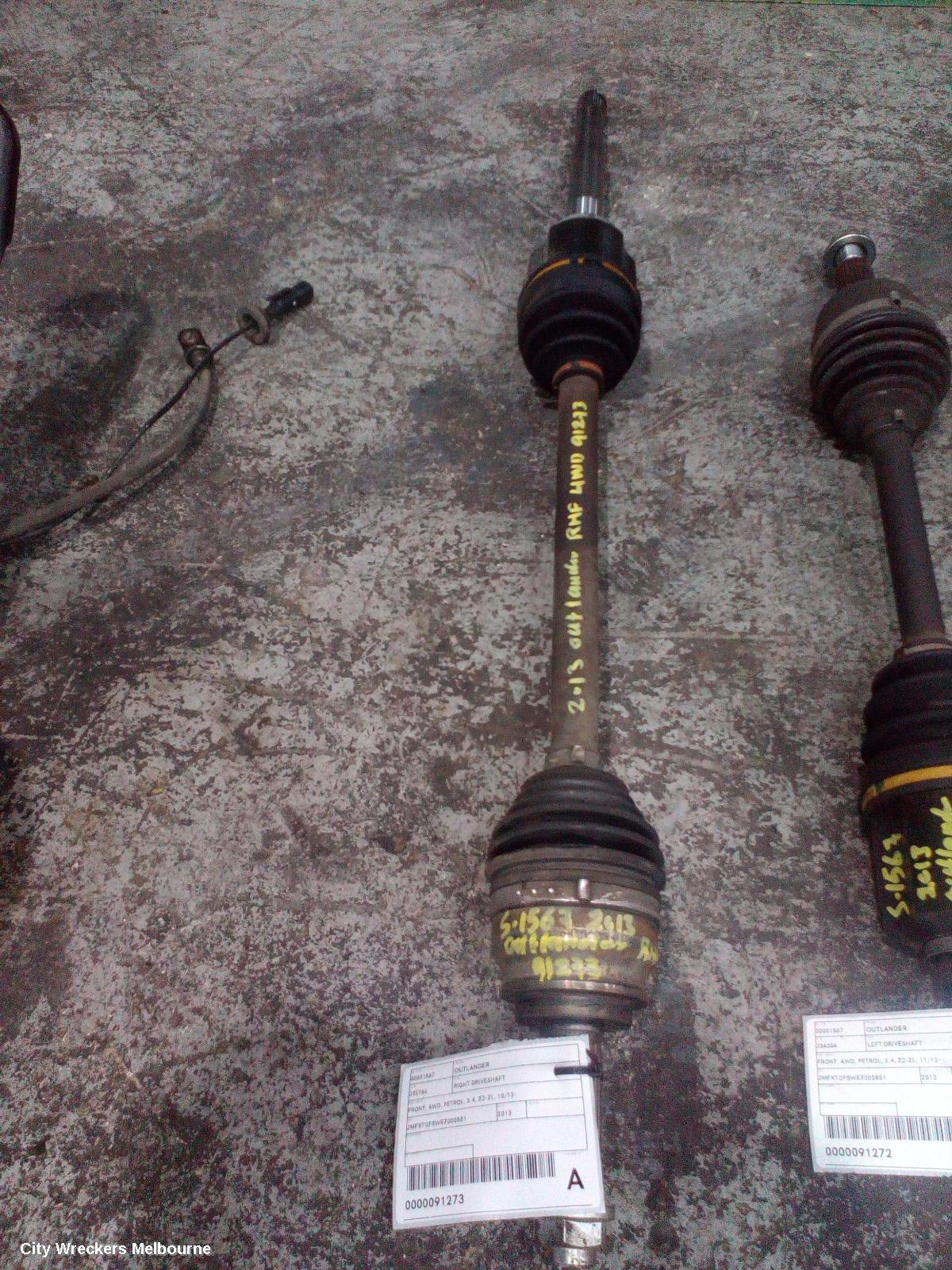 MITSUBISHI OUTLANDER RIGHT DRIVESHAFT, FRONT, AWD, PETROL, 2.4, ZJ-ZL, 10/2012 ONWARDS