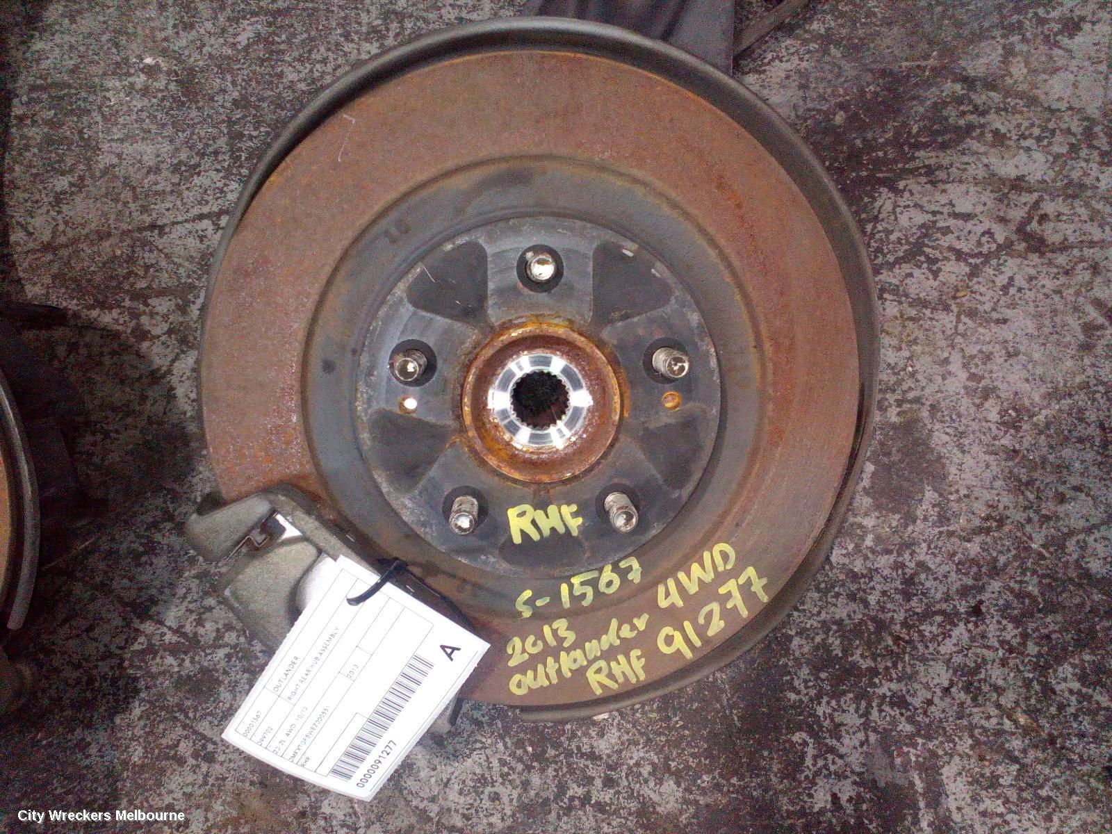MITSUBISHI OUTLANDER RIGHT REAR HUB ASSEMBLY, ZJ-ZL, AWD, 10/2012 ONWARDS