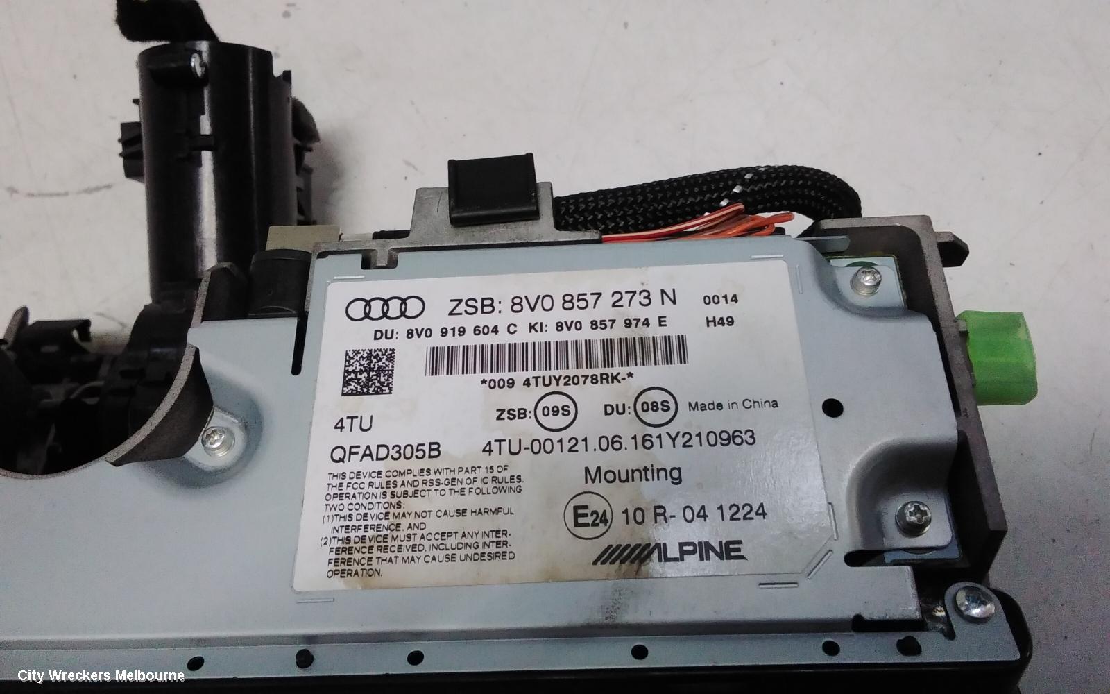 AUDI A3 RADIO/CD/DVD/SAT/TV, DISPLAY SCREEN, MIB (STD), 8V, 05/2013 - 10/2020