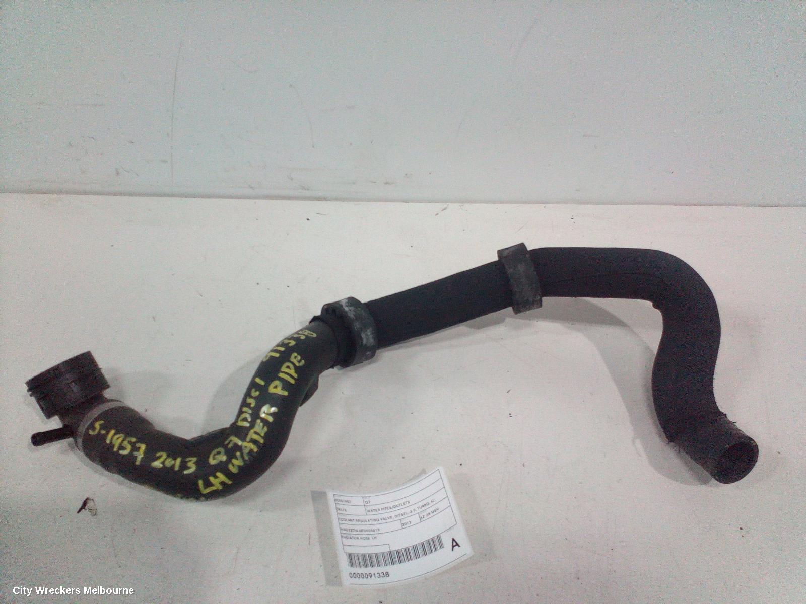 AUDI Q7 WATER PIPES/OUTLETS, COOLANT REGULATING VALVE, DIESEL, 3.0, TURBO, 4L, CJGA/CJMA/CRCA CODE, 09/2010 - 08/2015