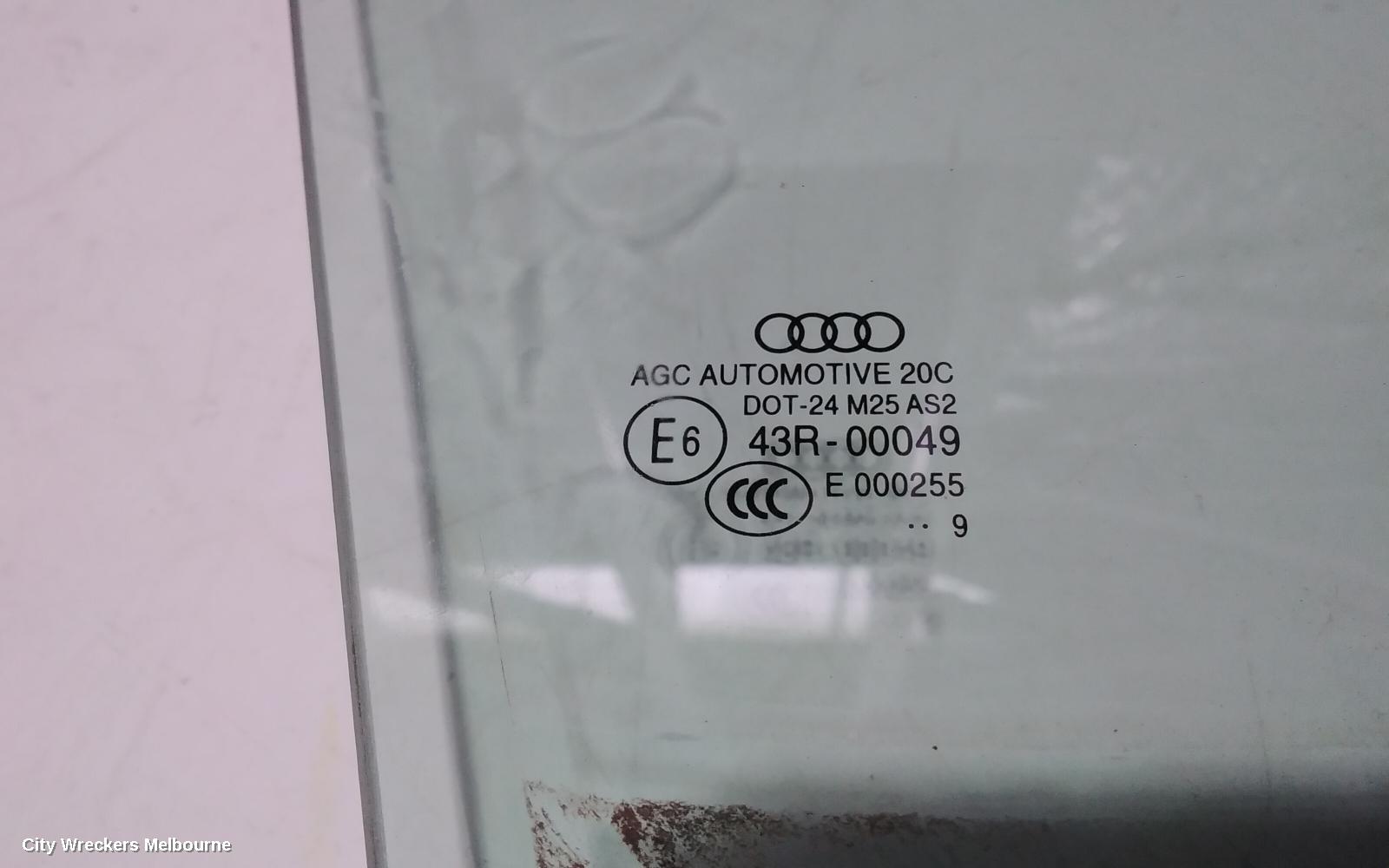 AUDI A3 RIGHT FRONT DOOR WINDOW, 8V, 4DR SEDAN, 10/2013 - 10/2020