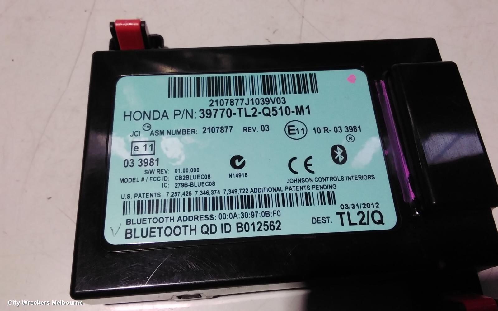 HONDA ACCORD, 8TH GENERATION 02/2008 - 04/2013, ACCORD EURO BLUETOOTH MODULE: 91365
