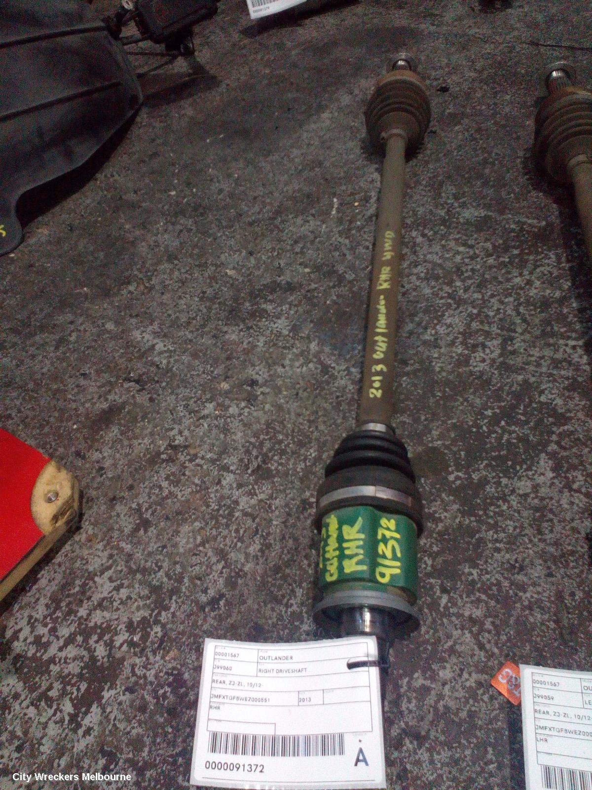 MITSUBISHI OUTLANDER RIGHT DRIVESHAFT, REAR, ZJ-ZL, 10/2012 ONWARDS