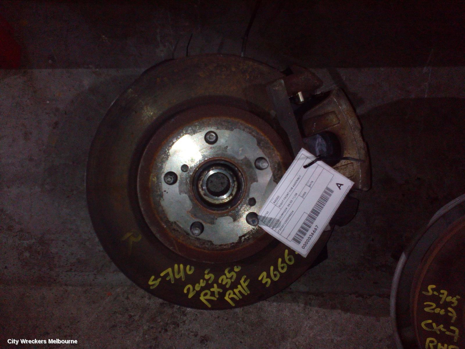 LEXUS RX SERIES RIGHT FRONT HUB ASSEMBLY, MCU3/GSU3/MHU3#, 04/2003 - 11/2008