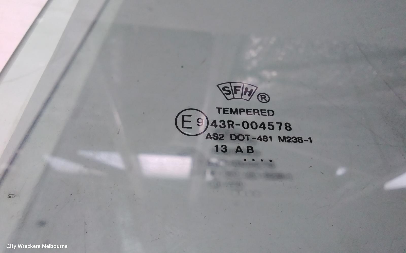 FORD TERRITORY LEFT REAR DOOR WINDOW, SZ MKI-MKII, FACTORY PRIVACY TINT, 04/2011 - 12/2016