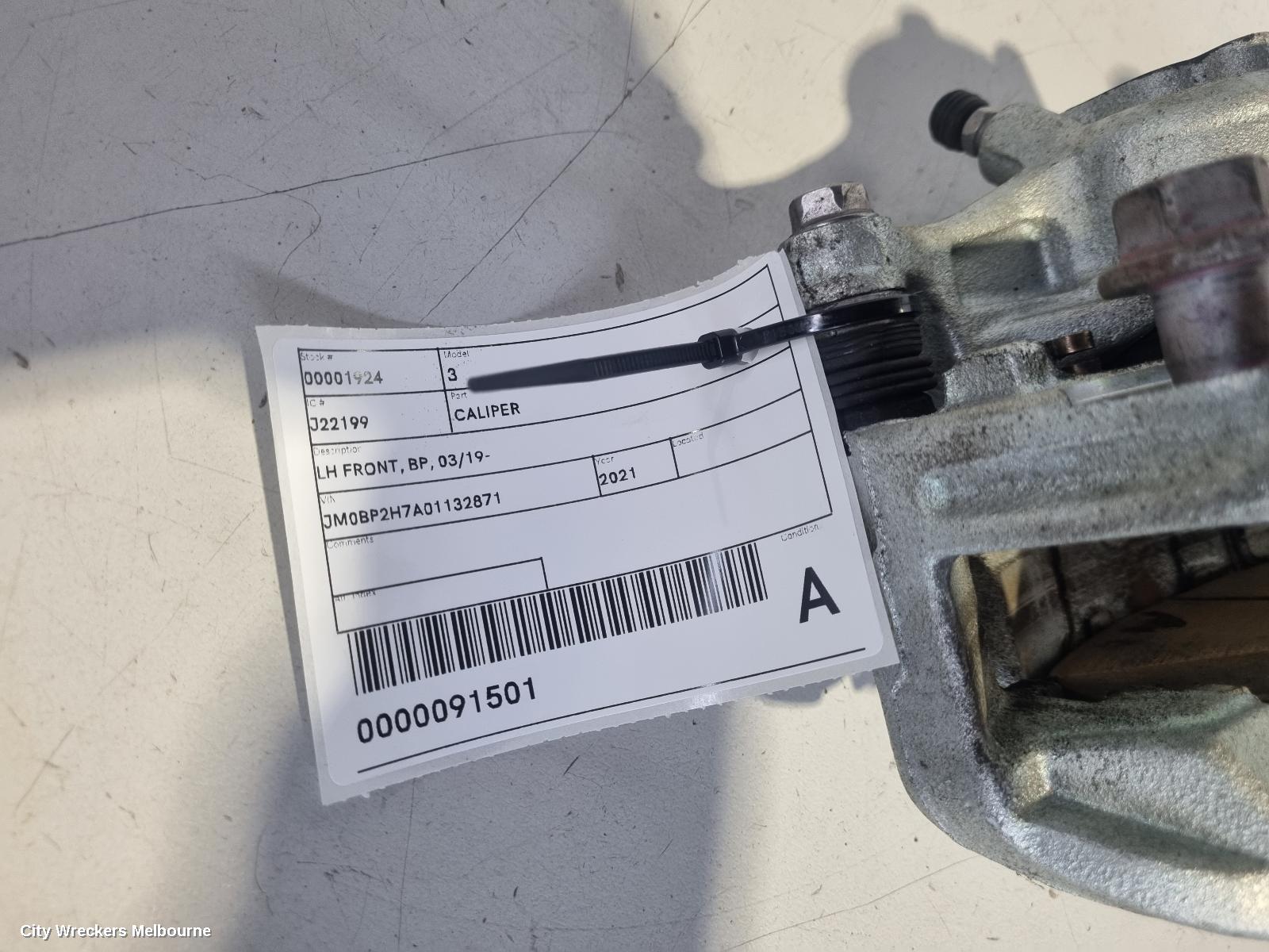 MAZDA 3 CALIPER, LH FRONT, BP, 03/2019 ONWARDS