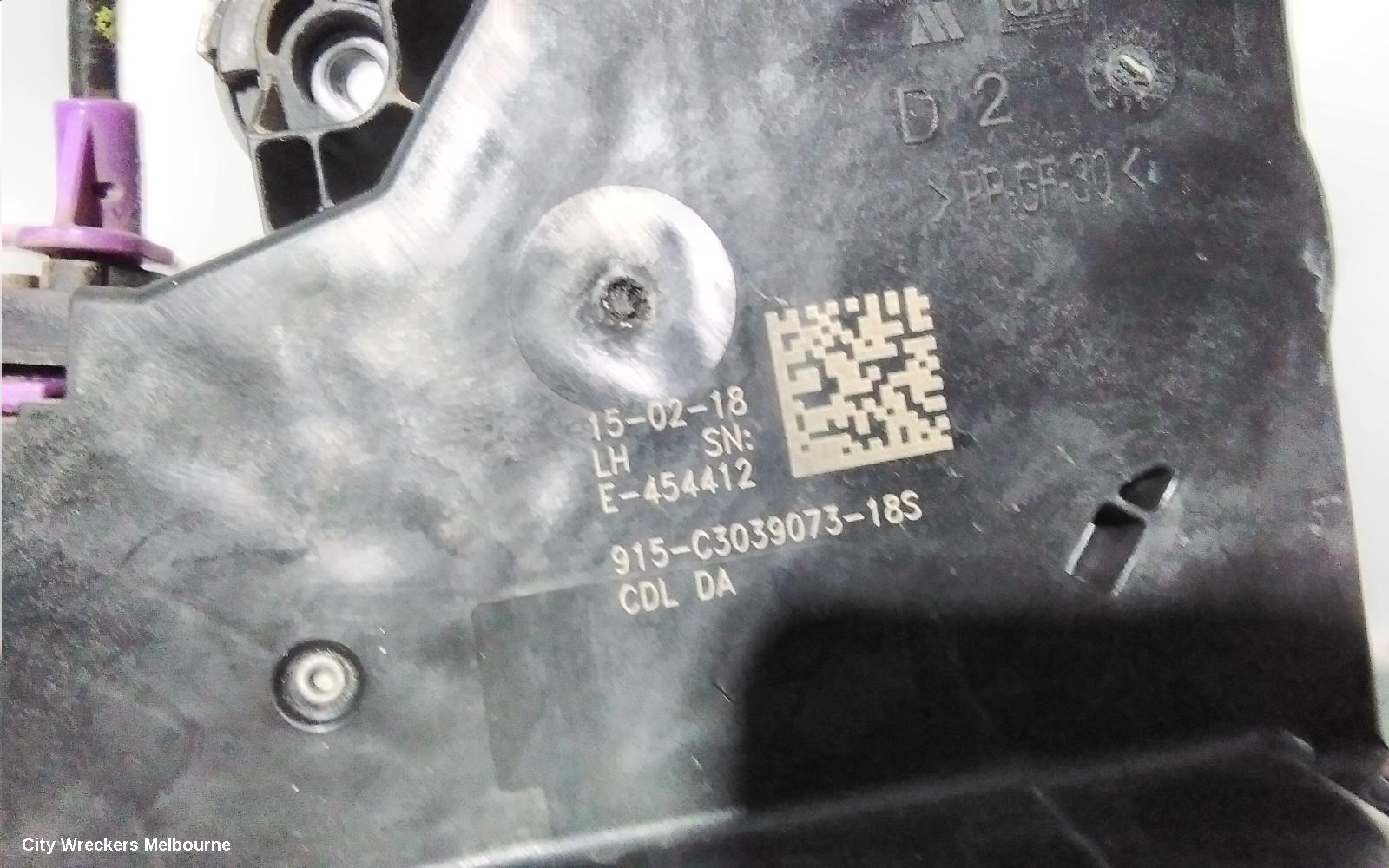 HOLDEN COMMODORE DOOR/BOOT/GATE LOCK, LEFT REAR DOOR LOCK, ZB, 10/2017 - 12/2020