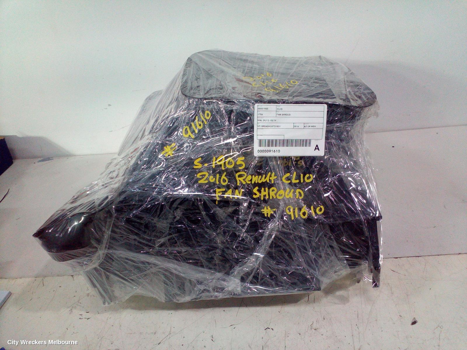 RENAULT CLIO FAN SHROUD, X98, 09/2013 - 10/2019