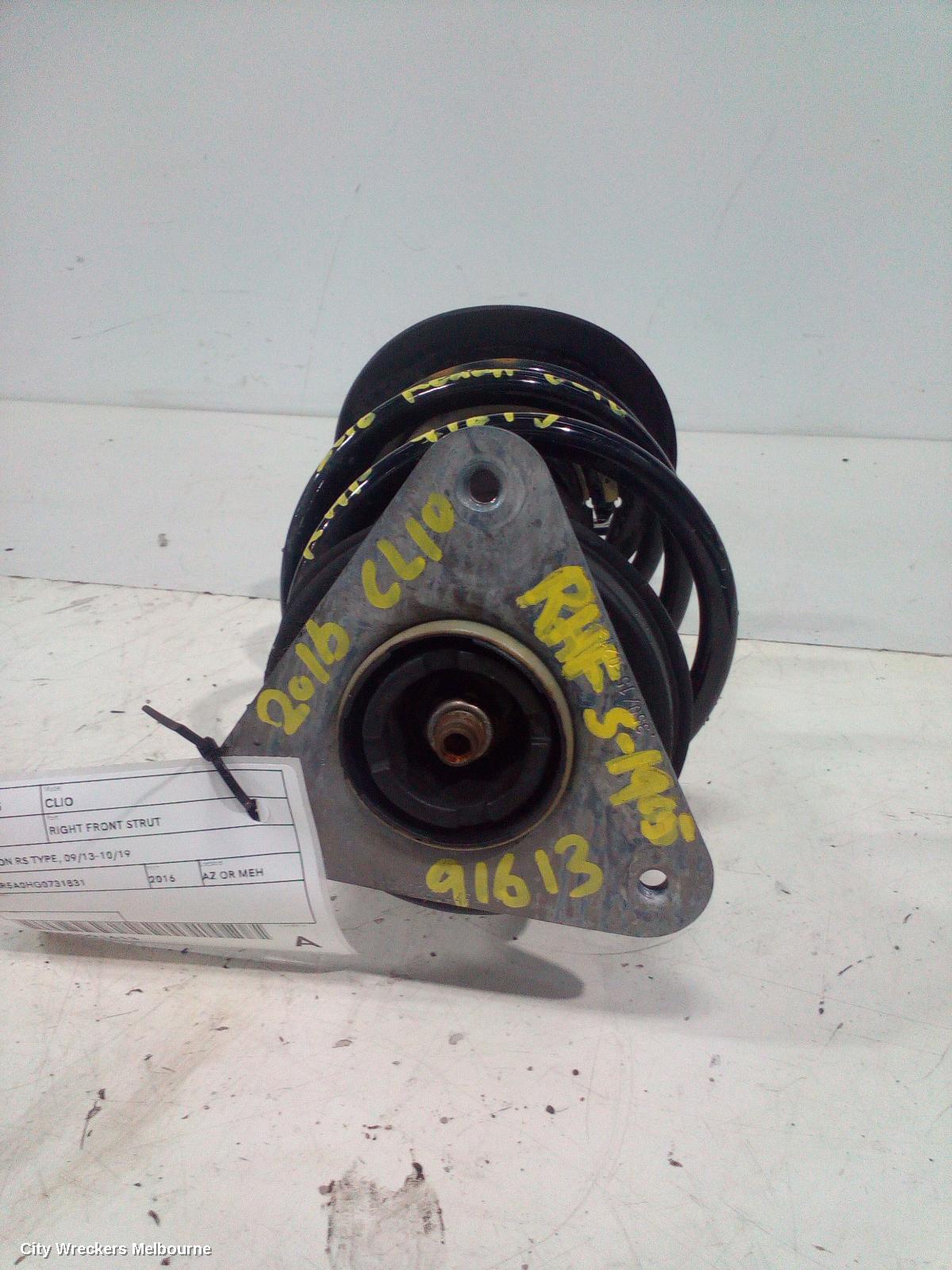 RENAULT CLIO RIGHT FRONT STRUT, X98, NON RS TYPE, 09/2013 - 10/2019