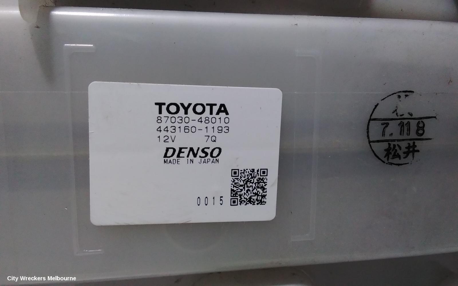 TOYOTA KLUGER HEATER FAN MOTOR, GSU40-GSU45, REAR, 05/2007 - 02/2014