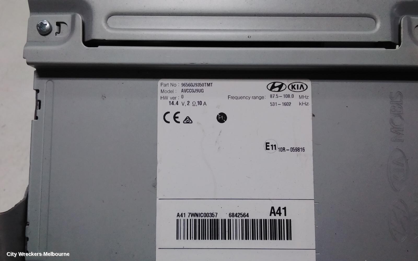 HYUNDAI KONA RADIO/CD/DVD/SAT/TV, DISPLAY UNIT, 8 IN, OS, 09/2017 ONWARDS