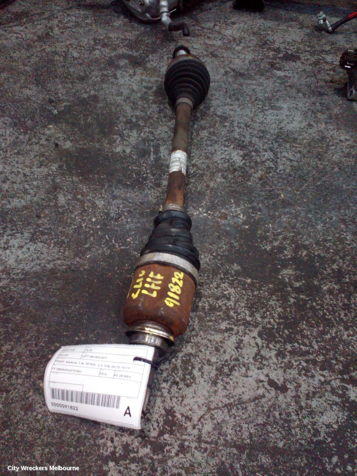 RENAULT CLIO LEFT DRIVESHAFT, FRONT, MANUAL T/M, PETROL, 0.9, X98, 09/2013 - 10/2019