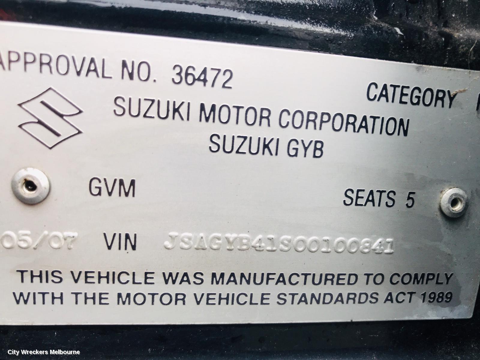 SUZUKI SX4 LEFT TAILLIGHT, HATCH, 02/2007 - 01/2014