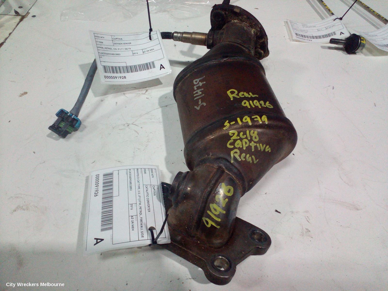HOLDEN CAPTIVA CATALYTIC CONVERTER, MANIFOLD-CAT TYPE, 3.0, LF1/LFW, PETROL, FIREWALL SIDE (RH SIDE), CG, 01/2011 - 06/2018