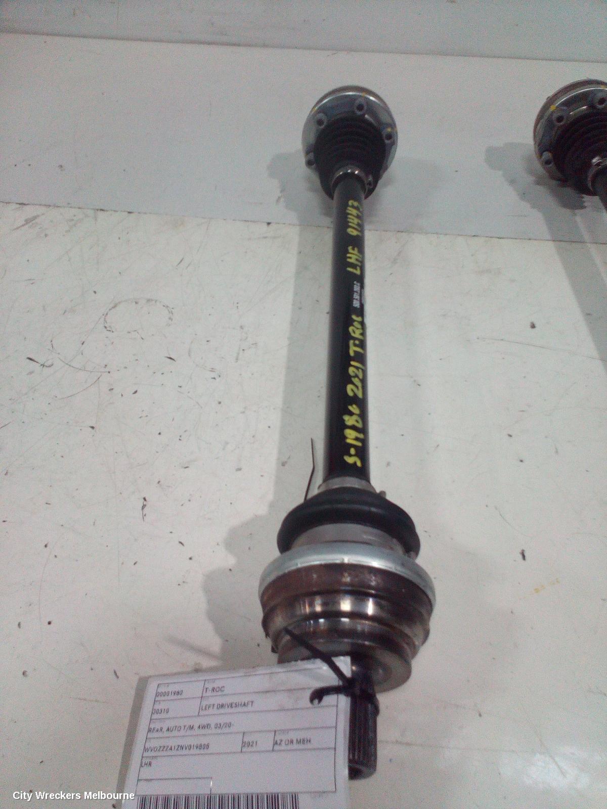 VOLKSWAGEN T-ROC LEFT DRIVESHAFT, REAR, AUTO T/M, 4WD, 03/2020 ONWARDS