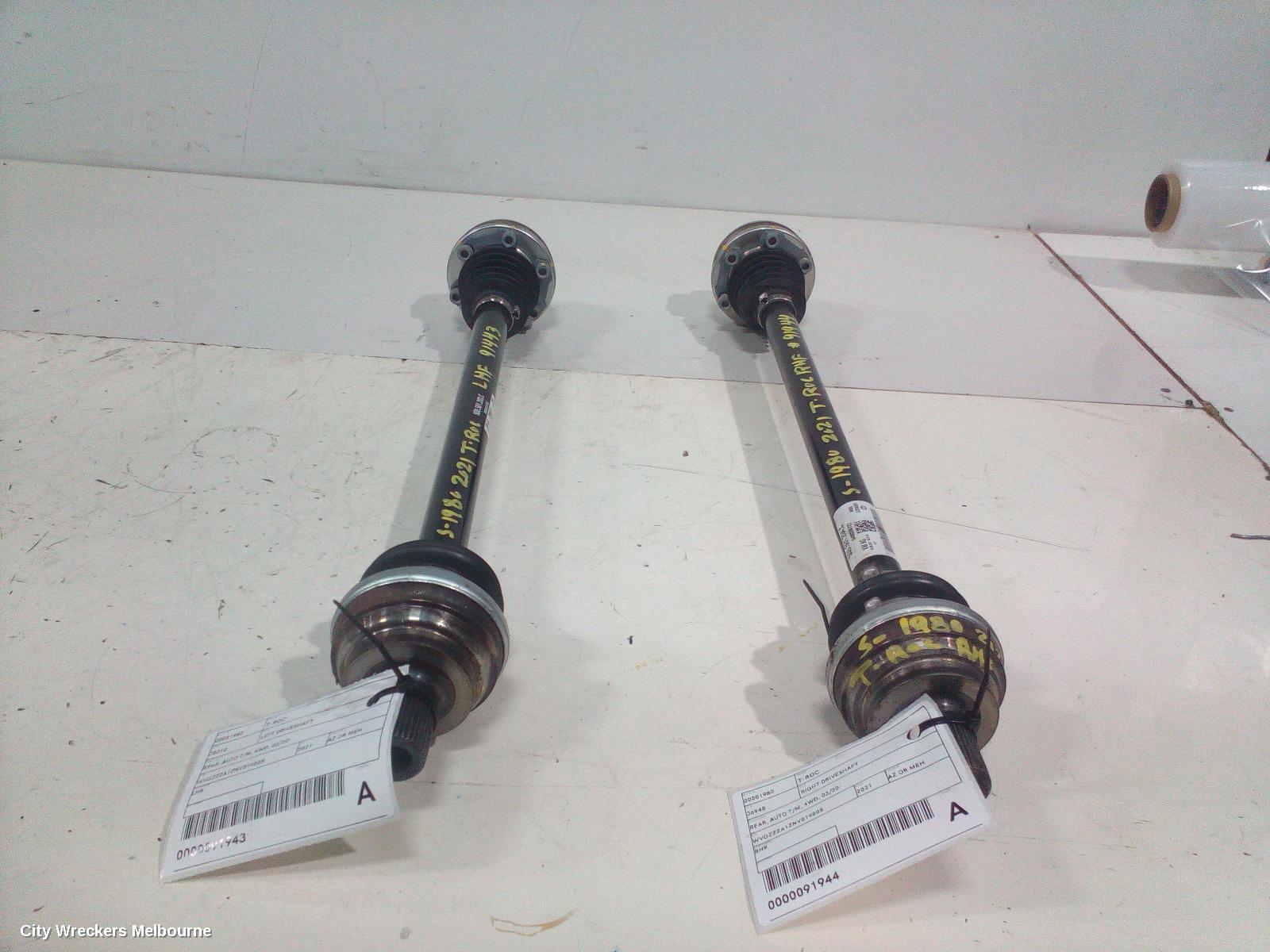VOLKSWAGEN T-ROC RIGHT DRIVESHAFT, REAR, AUTO T/M, 4WD, 03/2020 ONWARDS
