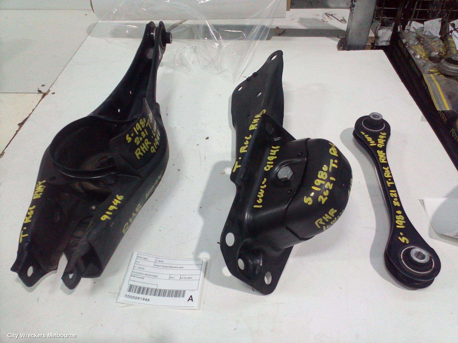 VOLKSWAGEN T-ROC RIGHT REAR TRAILING ARM, A1, LOWER CONTROL ARM, 03/2020 ONWARDS