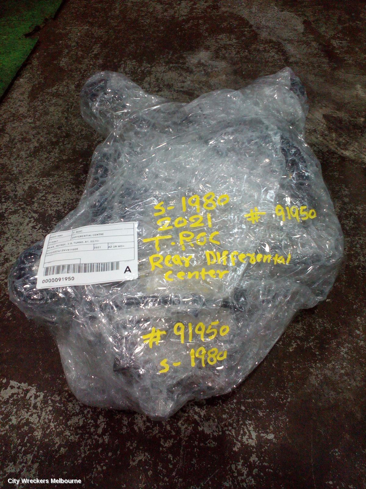 VOLKSWAGEN T-ROC DIFFERENTIAL CENTRE, REAR, PETROL, 2.0, TURBO, A1, 03/2020 ONWARDS