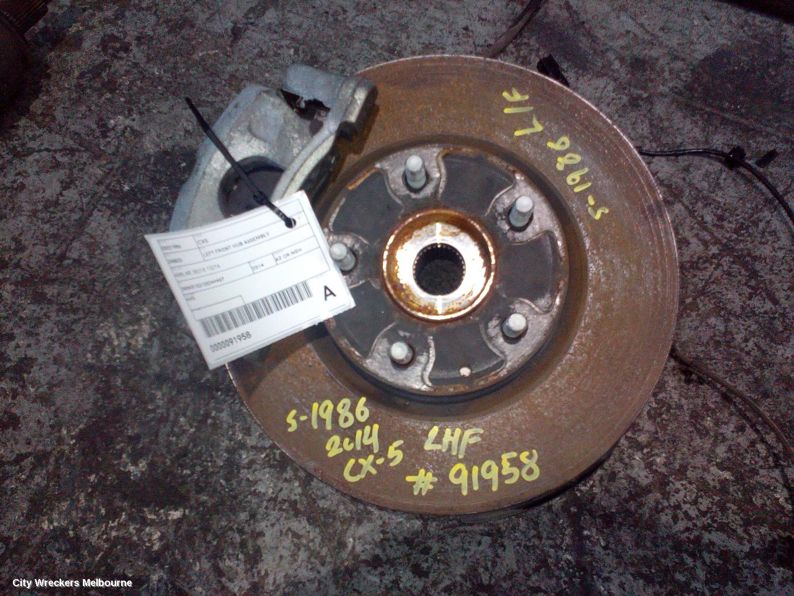 MAZDA CX5 LEFT FRONT HUB ASSEMBLY, 4WD, KE, 02/2012 - 12/2016