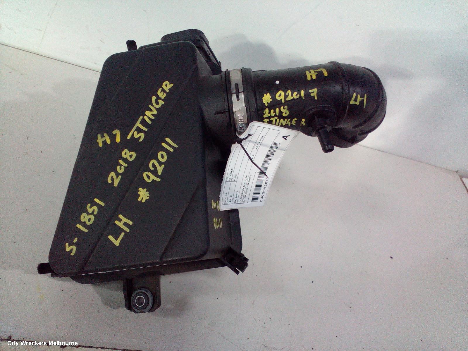 KIA STINGER AIR CLEANER/BOX, AIR CLEANER, CK, 3.3, PETROL, LH SIDE, 06/2017 ONWARDS