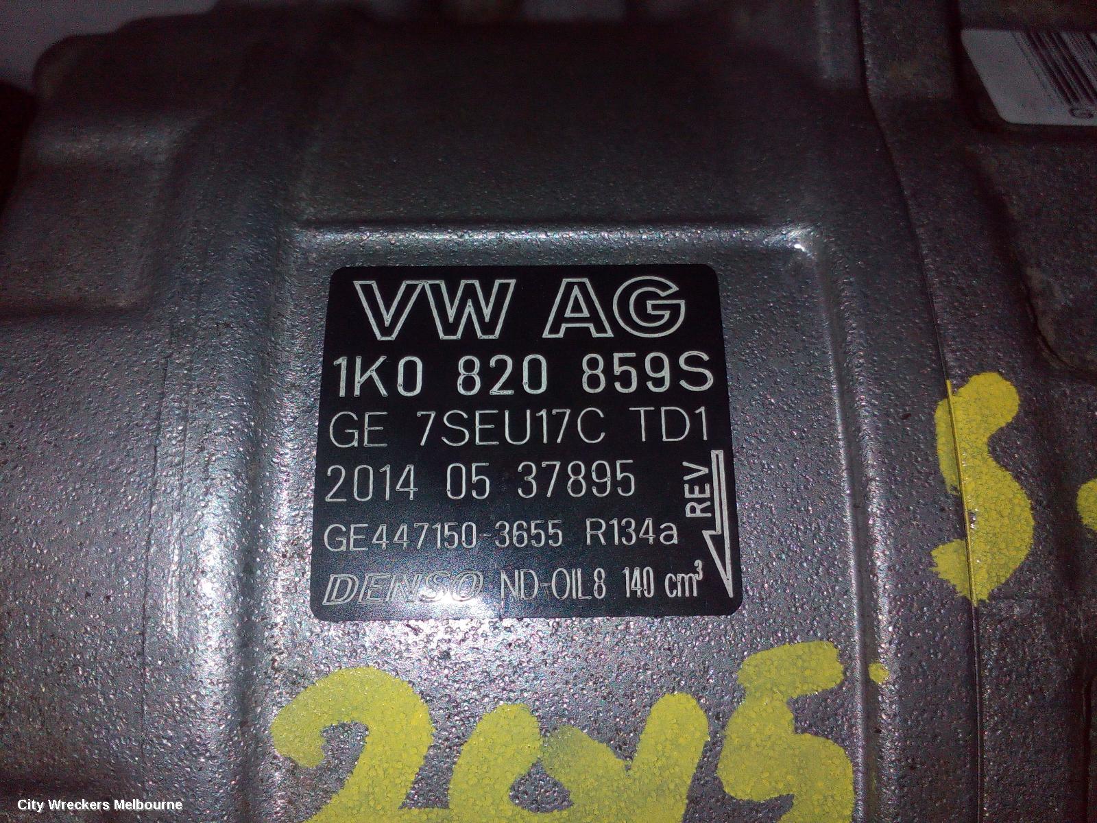 VOLKSWAGEN JETTA A/C COMPRESSOR, 1KM-1B, PETROL, DENSO BRAND (7SEU17C), 02/2006 - 12/2017