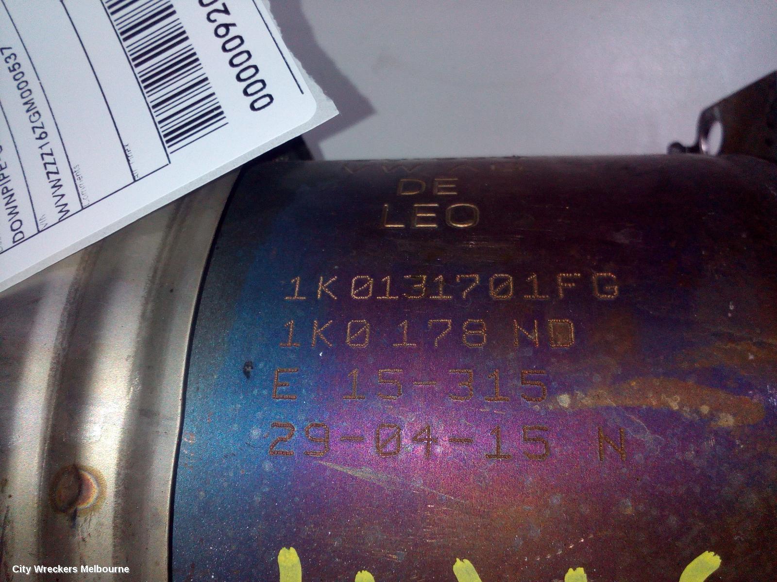 VOLKSWAGEN JETTA CATALYTIC CONVERTER, DOWNPIPE-CAT TYPE, 1.4, PETROL, CAVD/CTHD CODE, 1B, 02/2011 - 12/2017